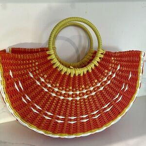 Orange and yellow woven style bag